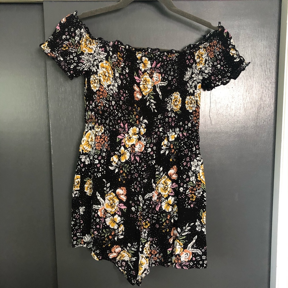 Love Tree - Black Floral Romper (S)